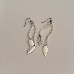Elegant Silver Leaf Drop Earrings